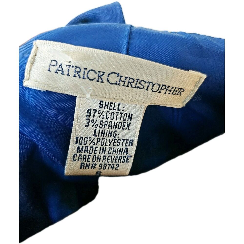 Patrick Christopher Blue Yellow Abstract Open Front Blazer Size S - Picture 5 of 6